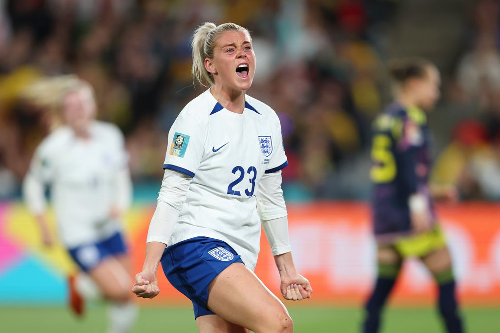 Alessia Russo of England celebrates after scoring her team's second goal during the FIFA Women's World Cup Australia & New Zealand 2023 Quarter Final