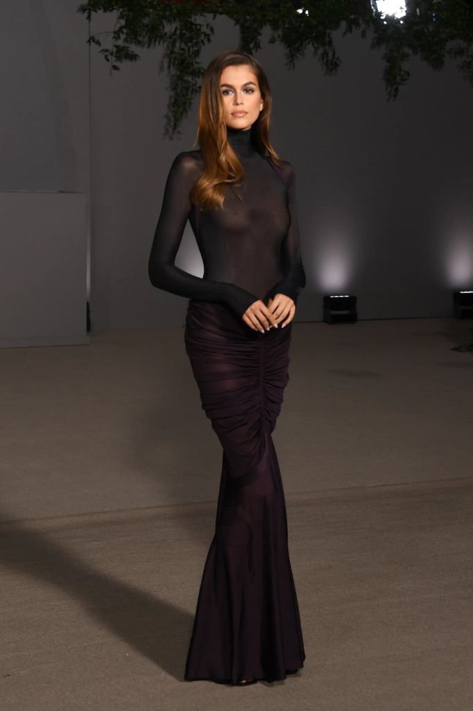 Kaia Gerber wearing Alaïa