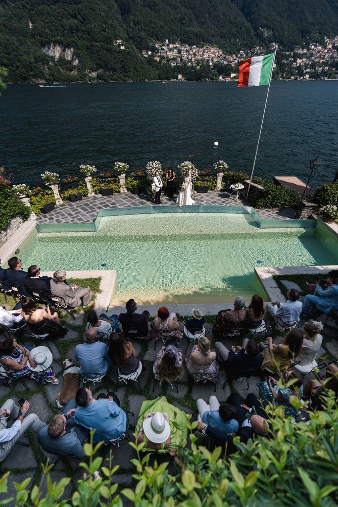 Couple's wedding ceremony at Relais Villa Vittoria in Lake Como