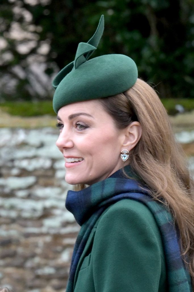 Princess Catherine, Princess of Wales attends the 2024 Christmas Morning Service at St Mary Magdalene Church on December 25, 2024 in Sandringham, Norfolk. (Photo by Jordan Peck/Getty Images)