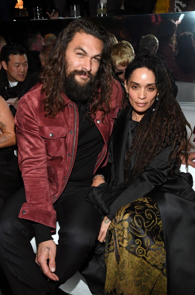 Jason Momoa and Lisa Bonet attend the Tom Ford AW20 Show at Milk Studios on February 07, 2020 in Hollywood, California.