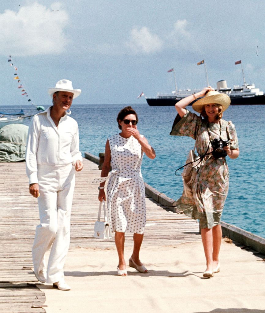 Princess Margaret in Mustique with Lady and Lord Glenconner