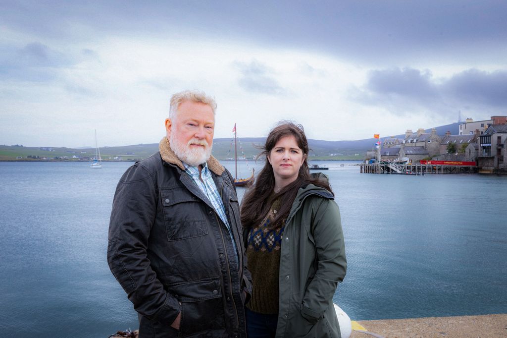 Lewis Howden and Alison O'Donnell in a promotional image for Shetland