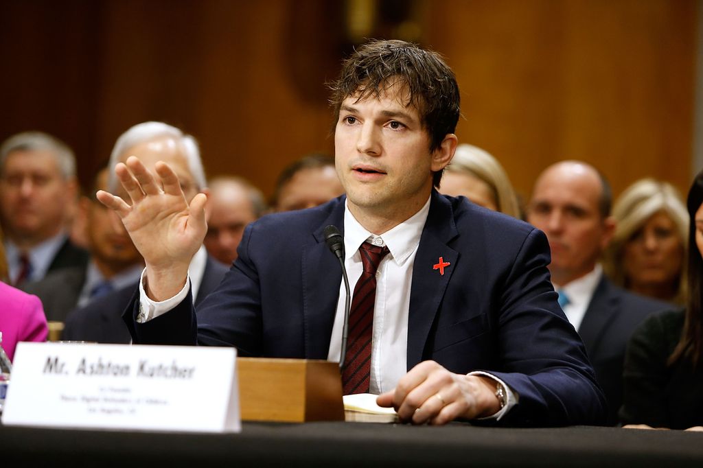 Ashton Kutcher, co-founder of Thorn, speaks at a Senate Foreign Relations Committee hearing on Ending Modern Slavery