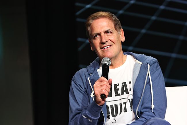 Mark Cuban with a microphone