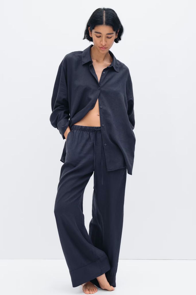H&M linen wide-leg trousers