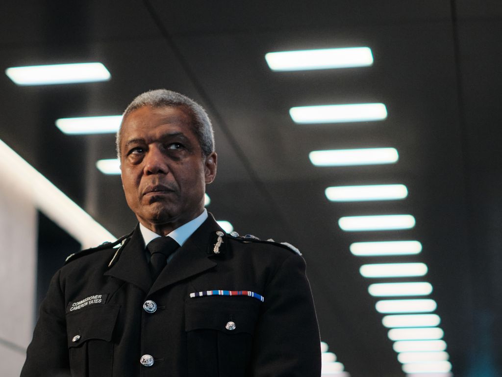 Hugh Quarshie in a still image from The Capture
