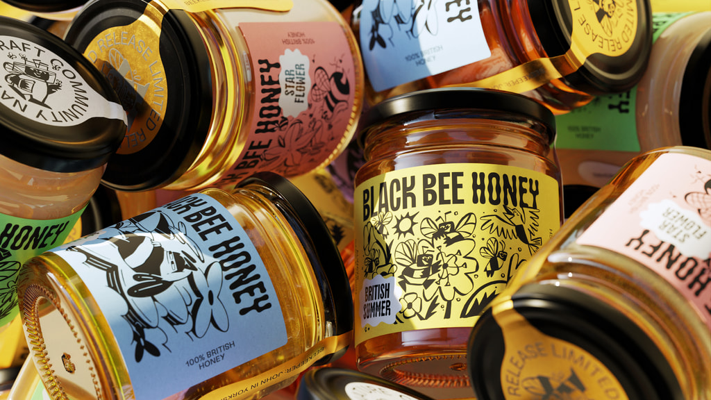 Jars of Black Bee Honey