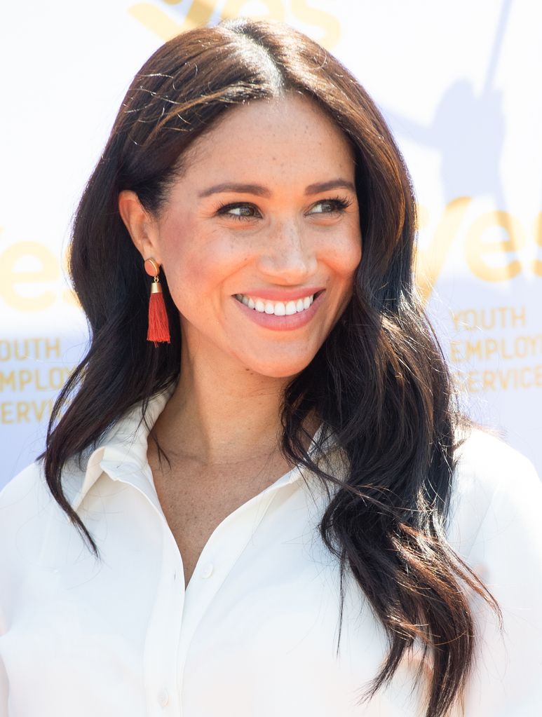 Meghan Markle with red earrings