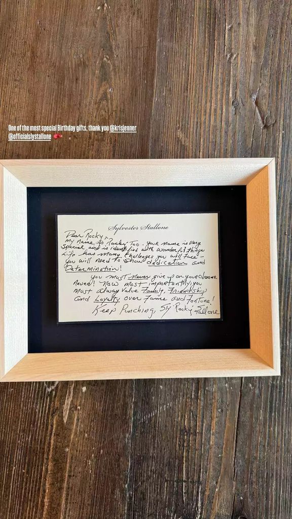 kris jenner birthday gift rocky from sylvester stallone