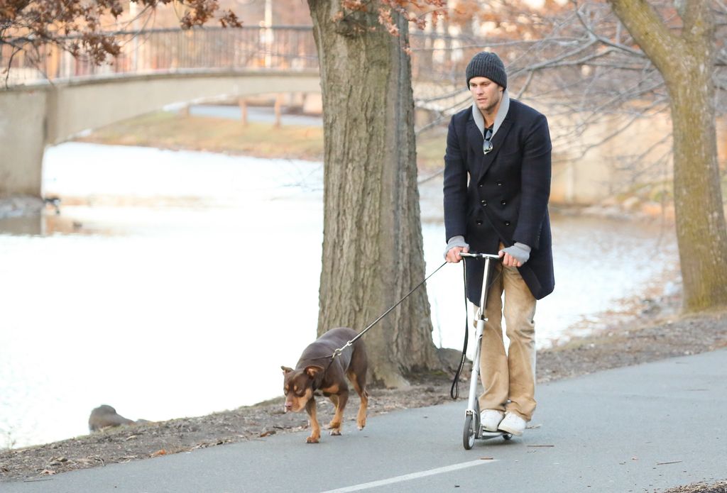 Tom Brady with his dog in 2013