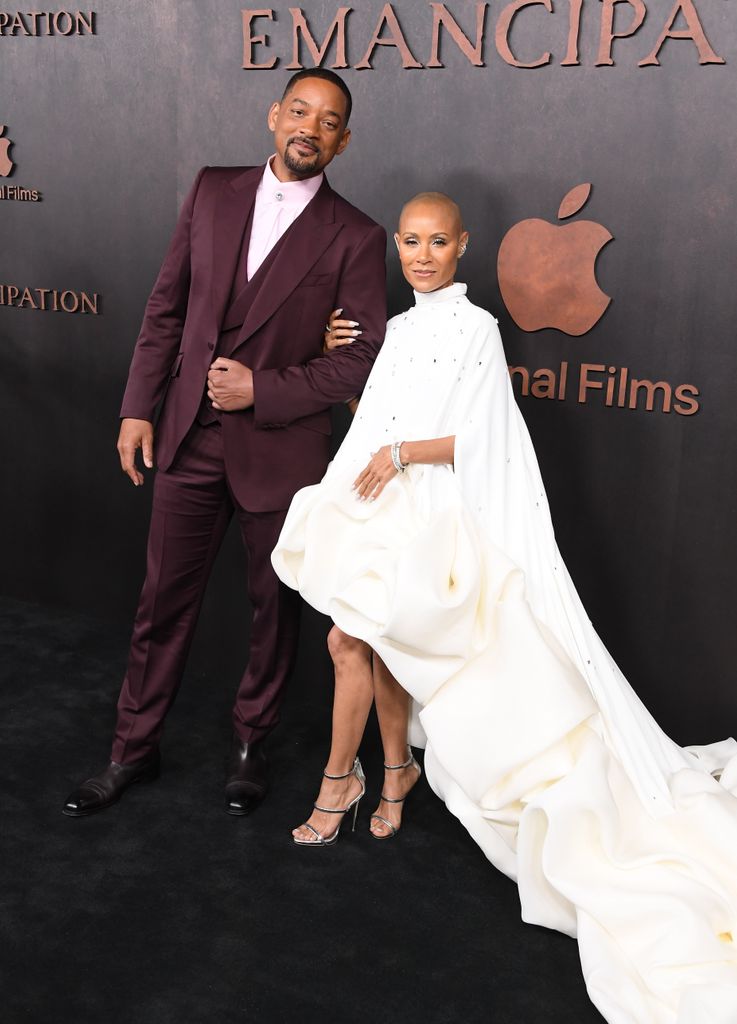 Will Smith and Jada Pinkett Smith arrives at the Apple Original Films' "Emancipation"  Los Angeles Premiere  at Regency Village Theatre on November 30, 2022 in Los Angeles, California