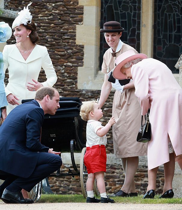 princess charlotte christening prince george and the queen