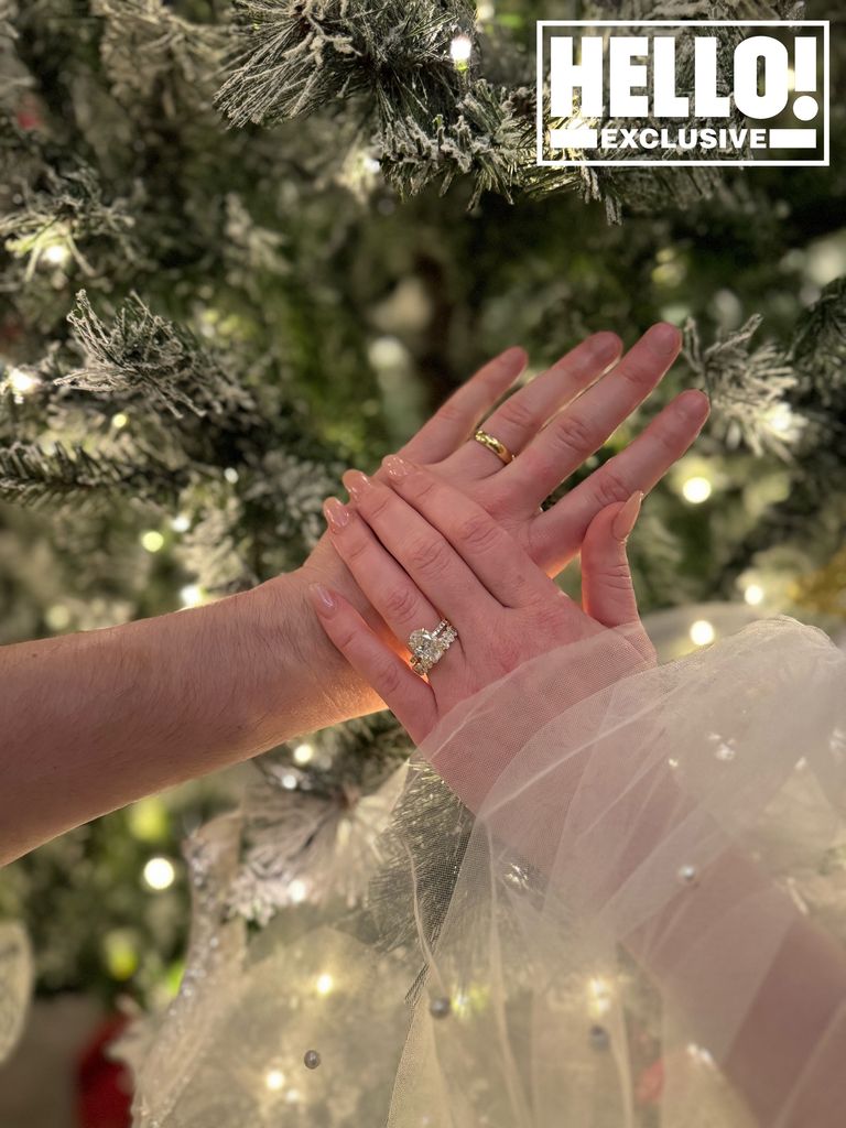 Alex Murphy's wedding ring and pearl-encrusted veil