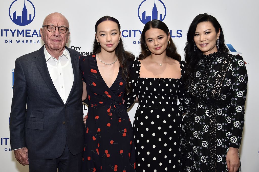 Rupert Murdoch and ex-wife Wendi with daughters Grace and Chloe in 2019