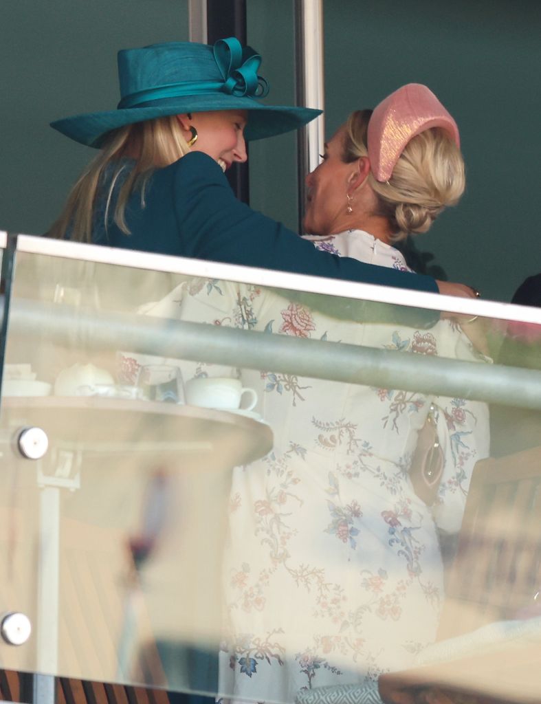 Lady Gabriella and Zara Tindall hug