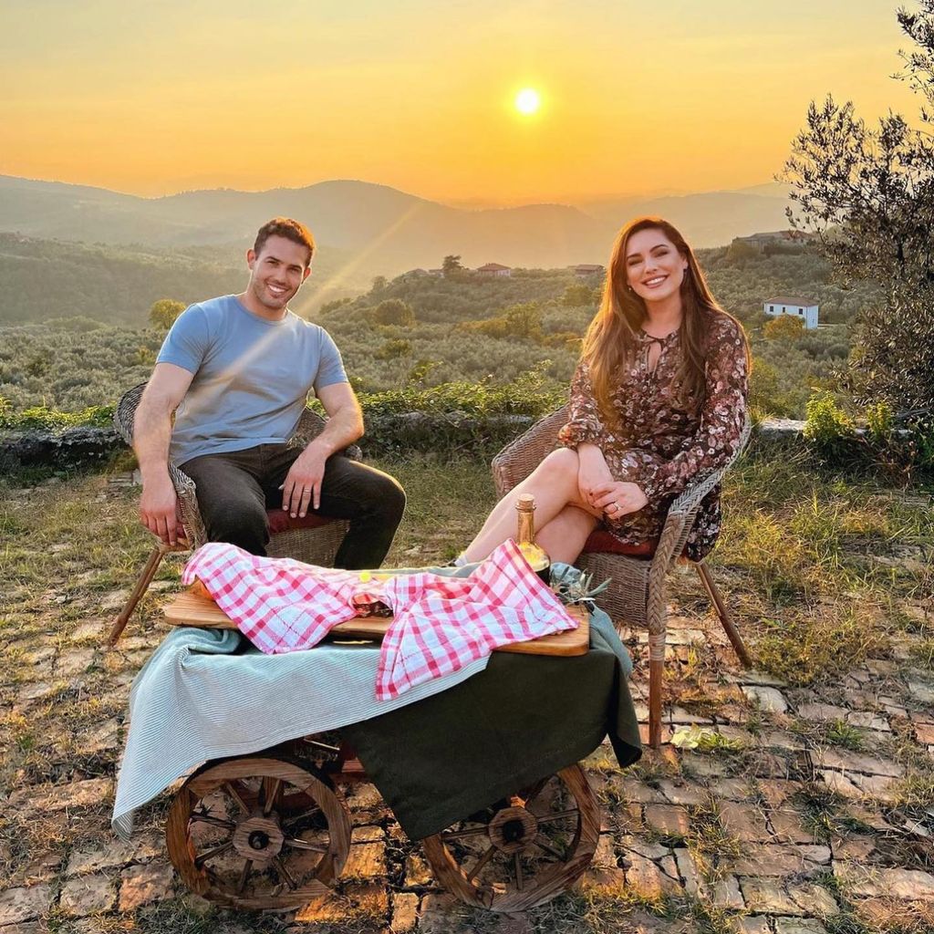 Kelly Brook and husband Jeremy Parisi on his farm in Italy