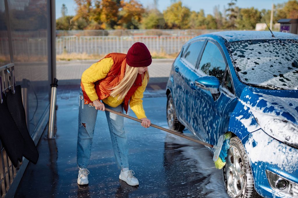 If you don't have a pressure washer at home, your local service station might have a jet wash