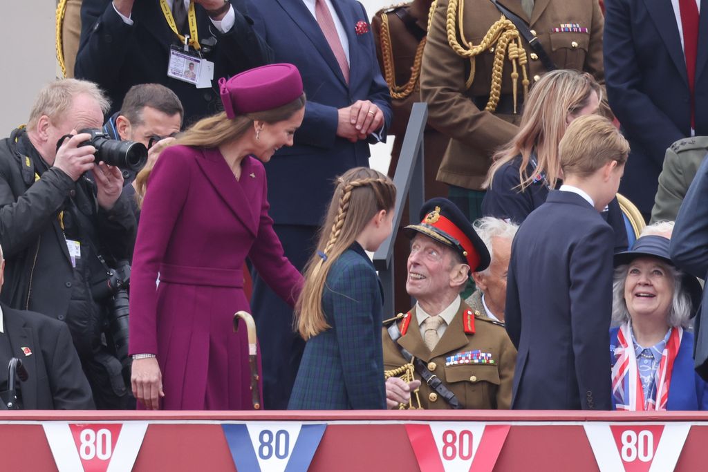 Kate Middleton seen warmly greeting the Duke of Kent