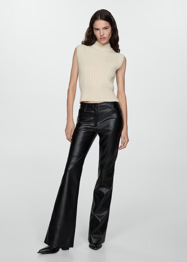 Mango faux leather trousers