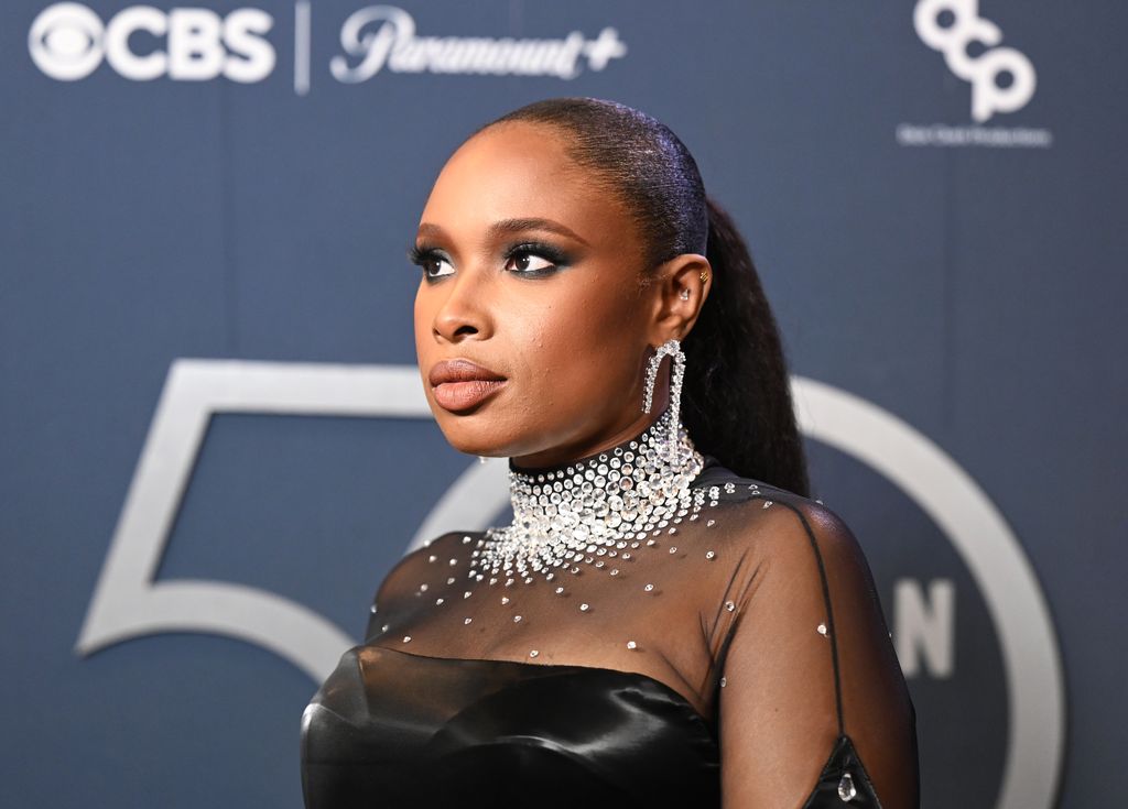 In this image released on October 6, 2024, Jennifer Hudson arrives at the American Music Awards 50th Anniversary Special at LA Center Studios in Los Angeles, California