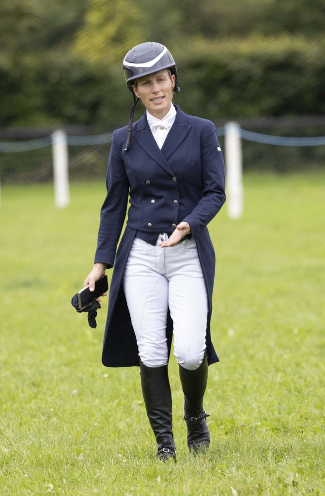 Zara Tindall after her dressage Test at The Magic Millions Festival of British Eventing, Gatcombe 2023