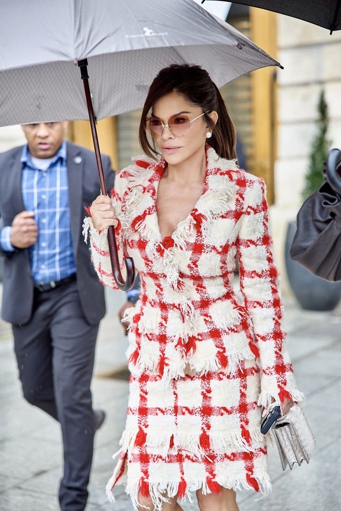 lauren sanchez tweed set