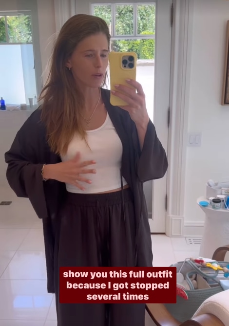 Katherine Schwarzenegger takes video in mirror of her bathroom at home