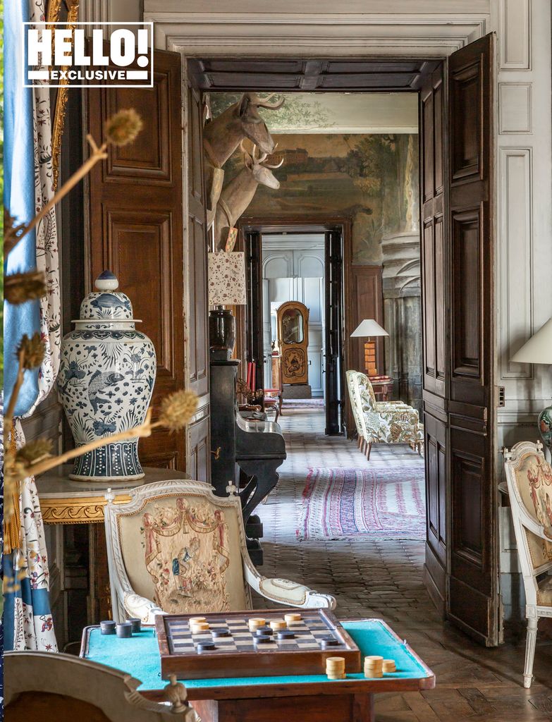 Count and Countess Lepic hallway in Normandy chateau