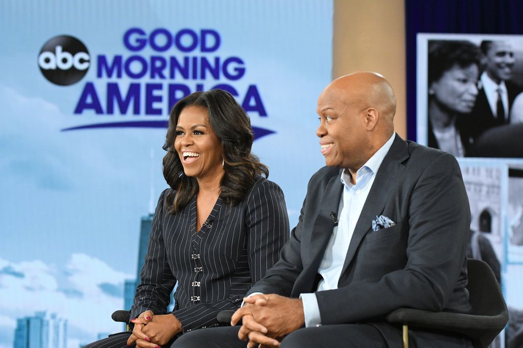GOOD MORNING AMERICA -  Robin Roberts interviews former first lady Michelle Obama live in Chicago on Tuesday, November 13, 2018. "Good Morning America" airs Monday-Friday on the Walt Disney Television via Getty Images Television Network.
MICHELLE OBAMA, CRAIG ROBINSON
