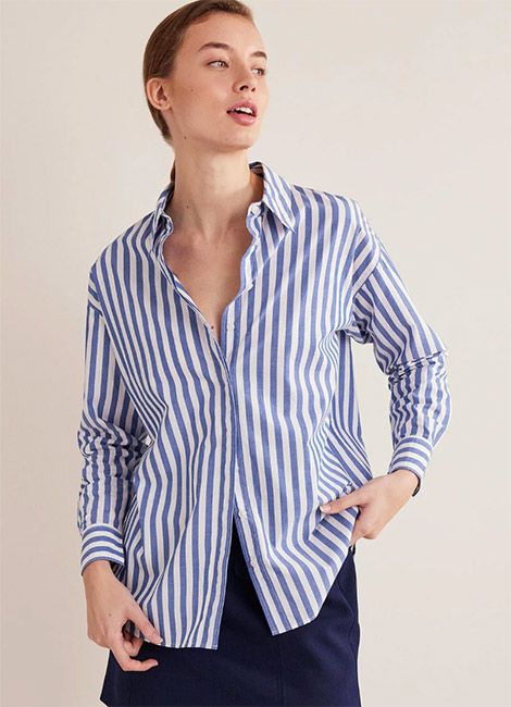 boden blue and white striped shirt