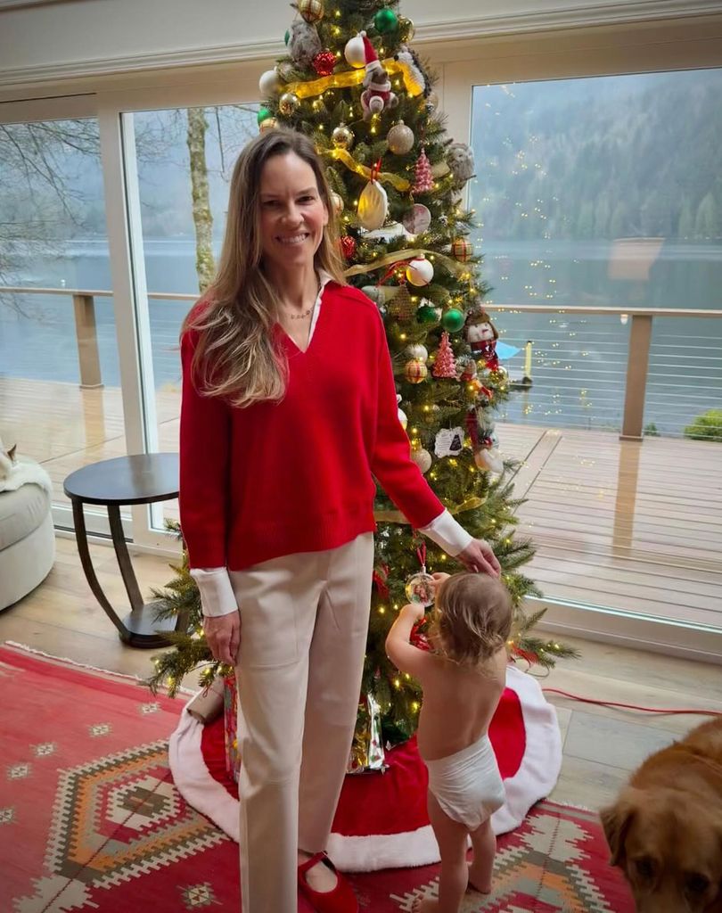 Hilary Swank with her daughter, Aya