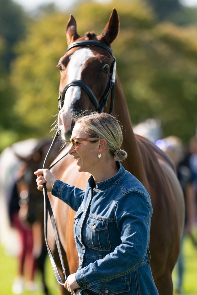 Zara Tindall and her horse Class Affair during the horse inspection ahead of the Land Rover Burghley Horse Trials