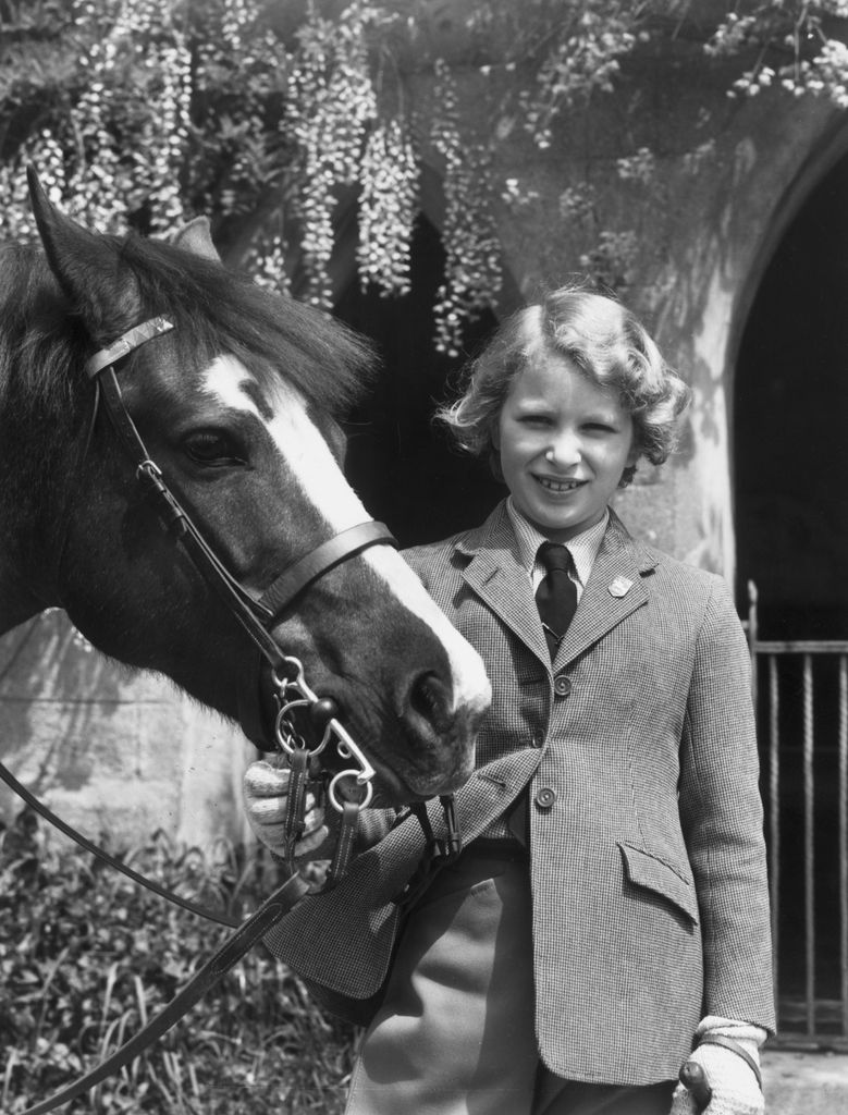 A young Princess Anne with a horse