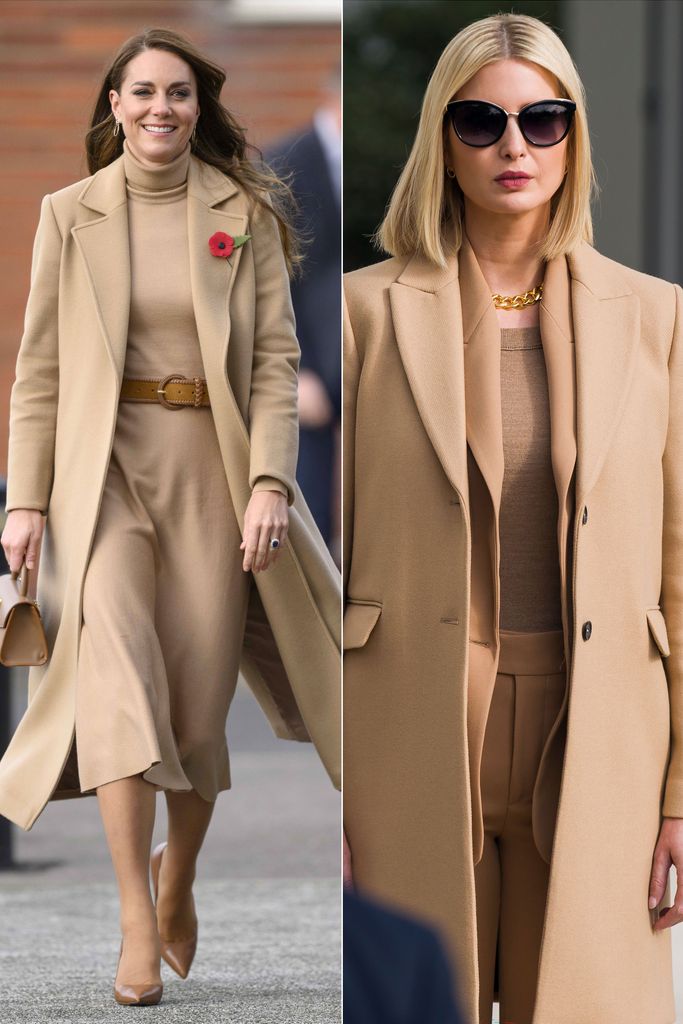 Princess Kate and Ivanka Trump twinned in neutral camel coats