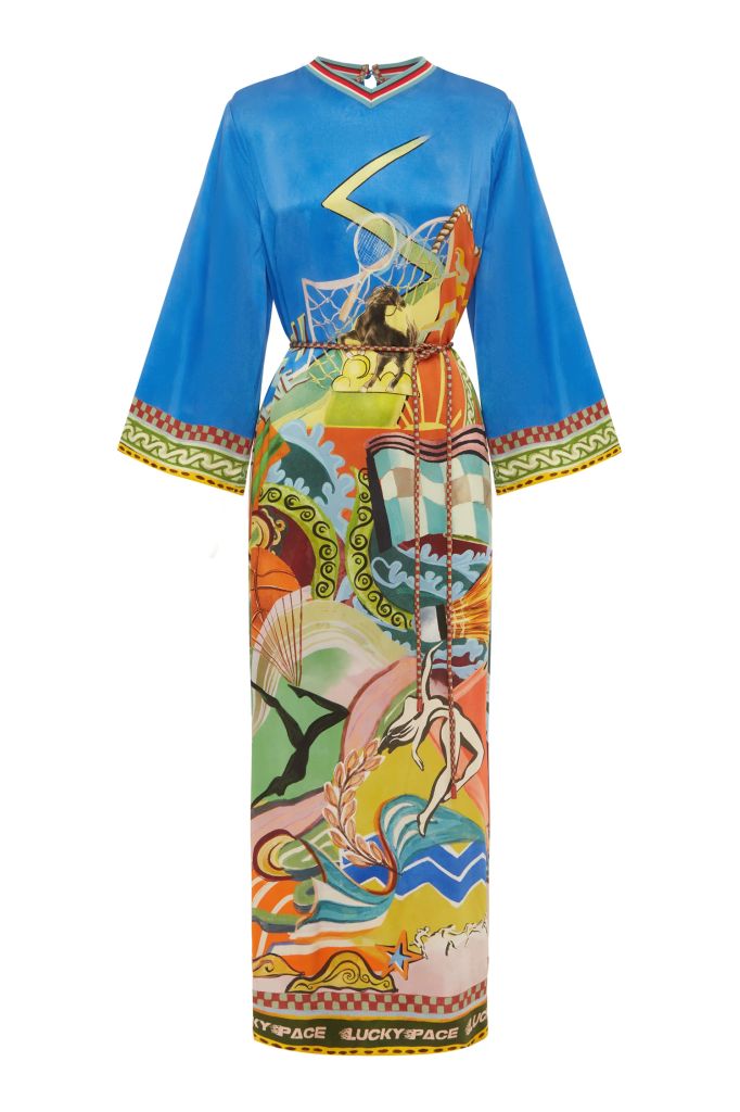 printed silk dress by alemais