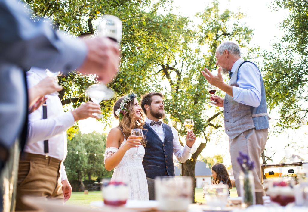 A father of the bride giving a wedding speech