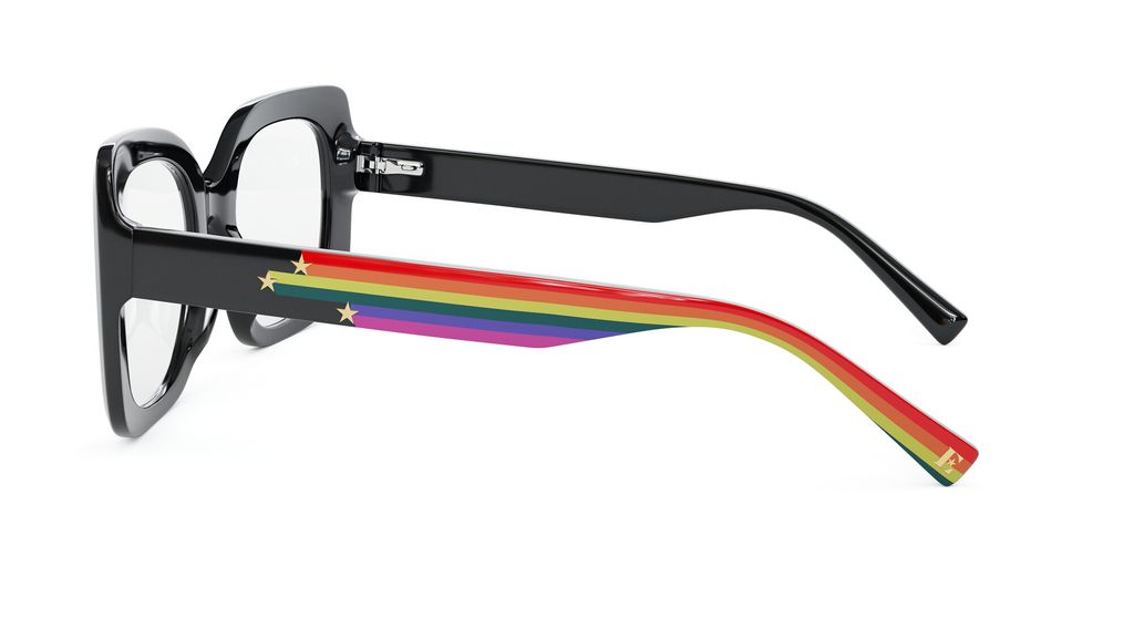 Stock shot of rainbow frames on a white background