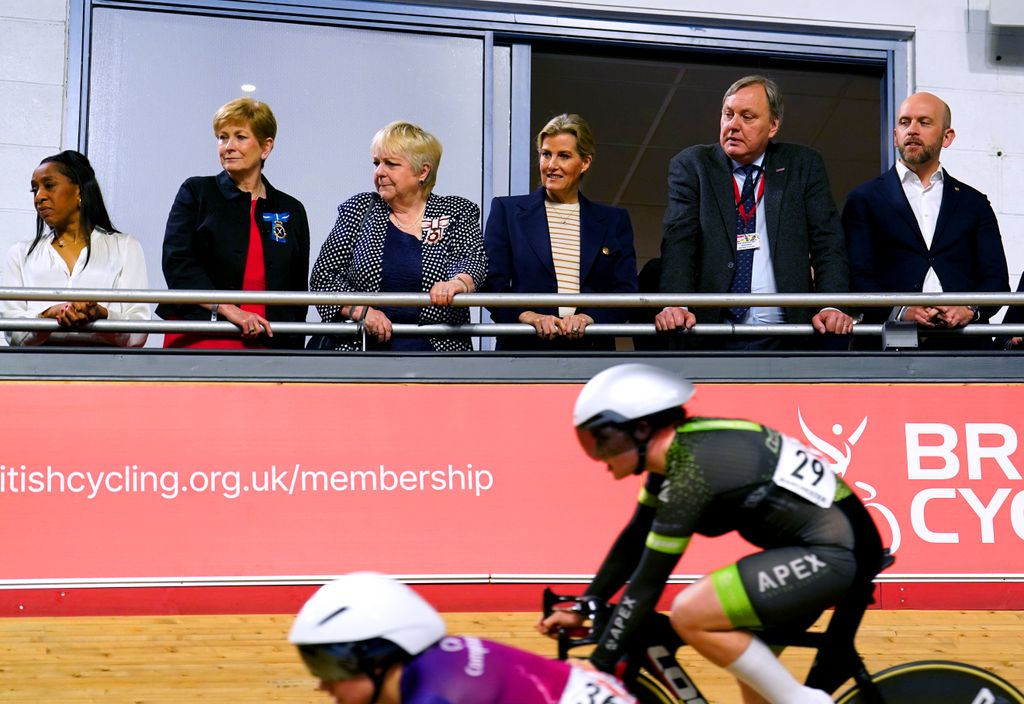 Duchess Sophie watches riders at National Track Championships