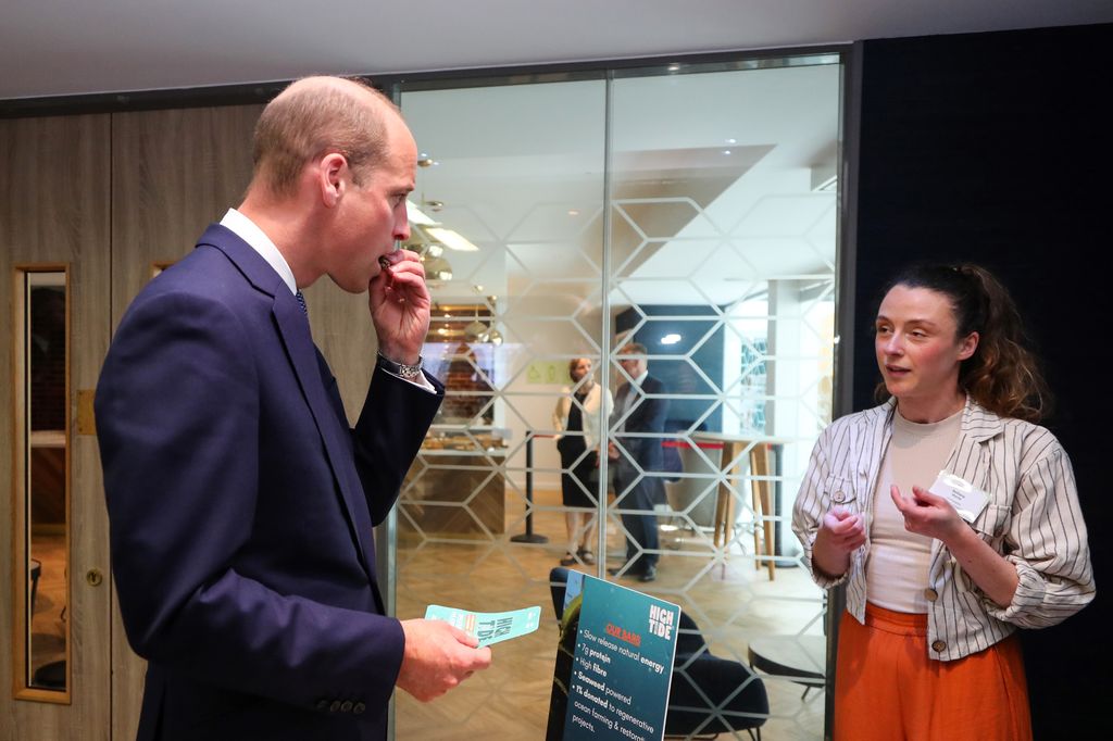 Prince William tries seaweed snack