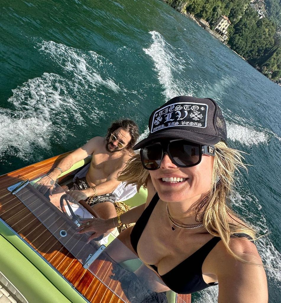 Heidi Klum and her husband Tom Kaulitz on a boat on vacation in Italy