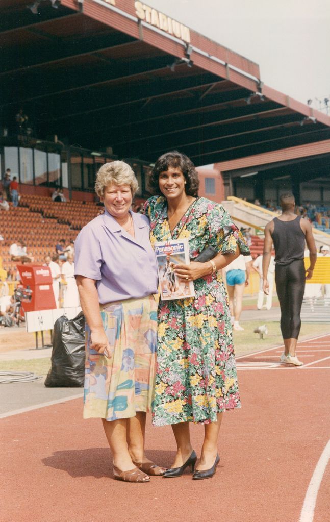 Fatima Whitbread with her adoptive mother Margaret Whitbread