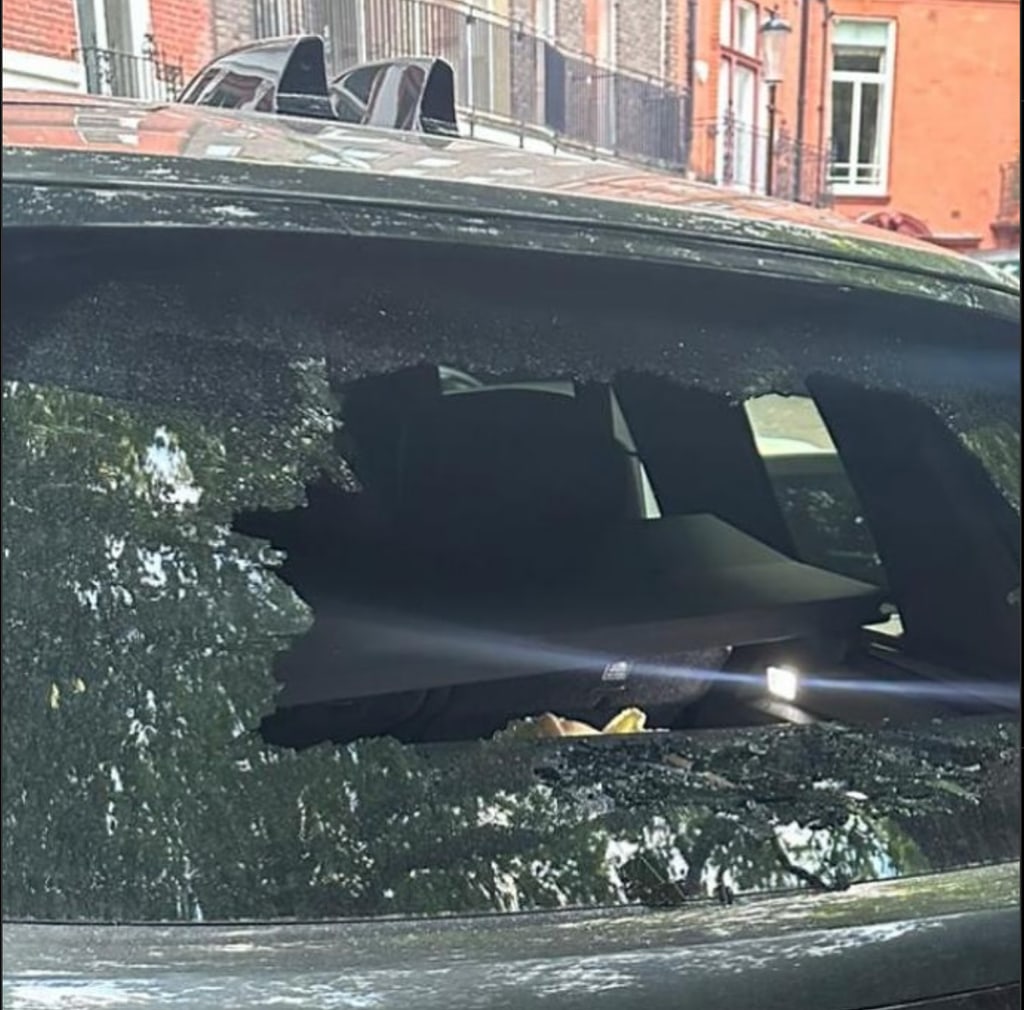 James Martin's car window was smashed in London