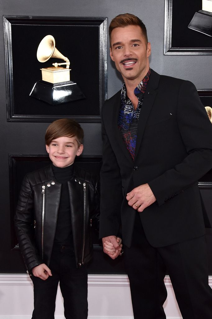 Ricky Martin and son at Grammys