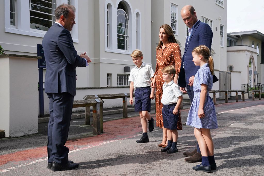 George, Charlotte and Louis arrive at Lambrook school, September 2022
