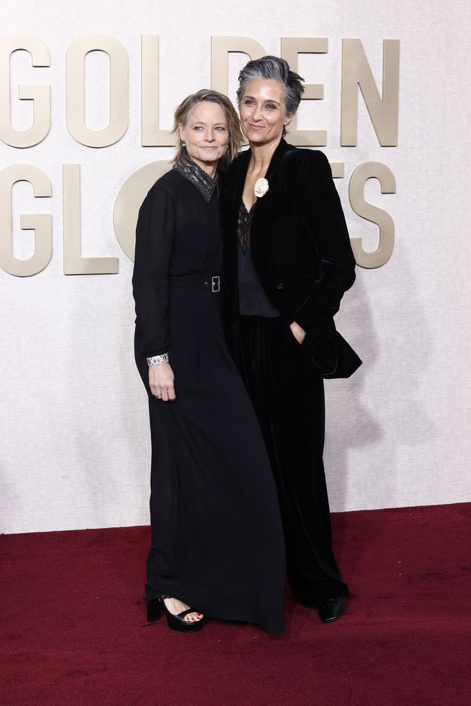 Jodie Foster and Alexandra Hedison at the 81st Golden Globe Awards held at the Beverly Hilton Hotel on January 7, 2024 in Beverly Hills, California. 