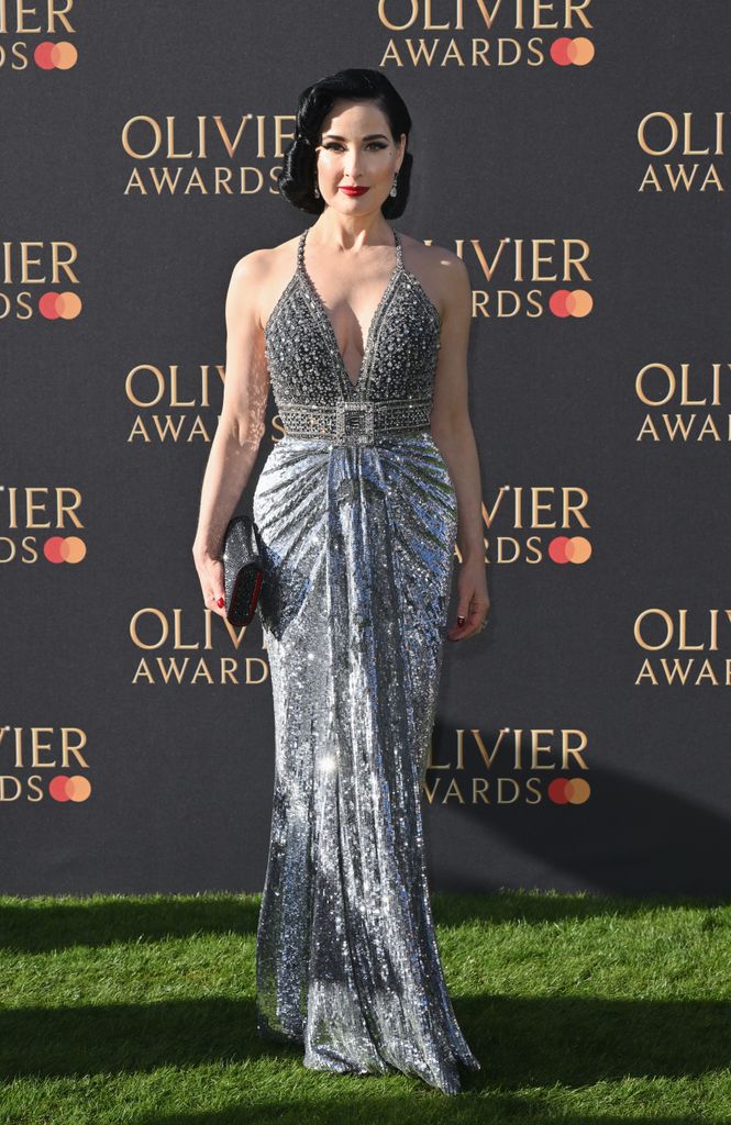 Dita Von Teese attends The Olivier Awards 2023 at the Royal Albert Hall on April 02, 2023 in London, England. (Photo by Karwai Tang/WireImage)