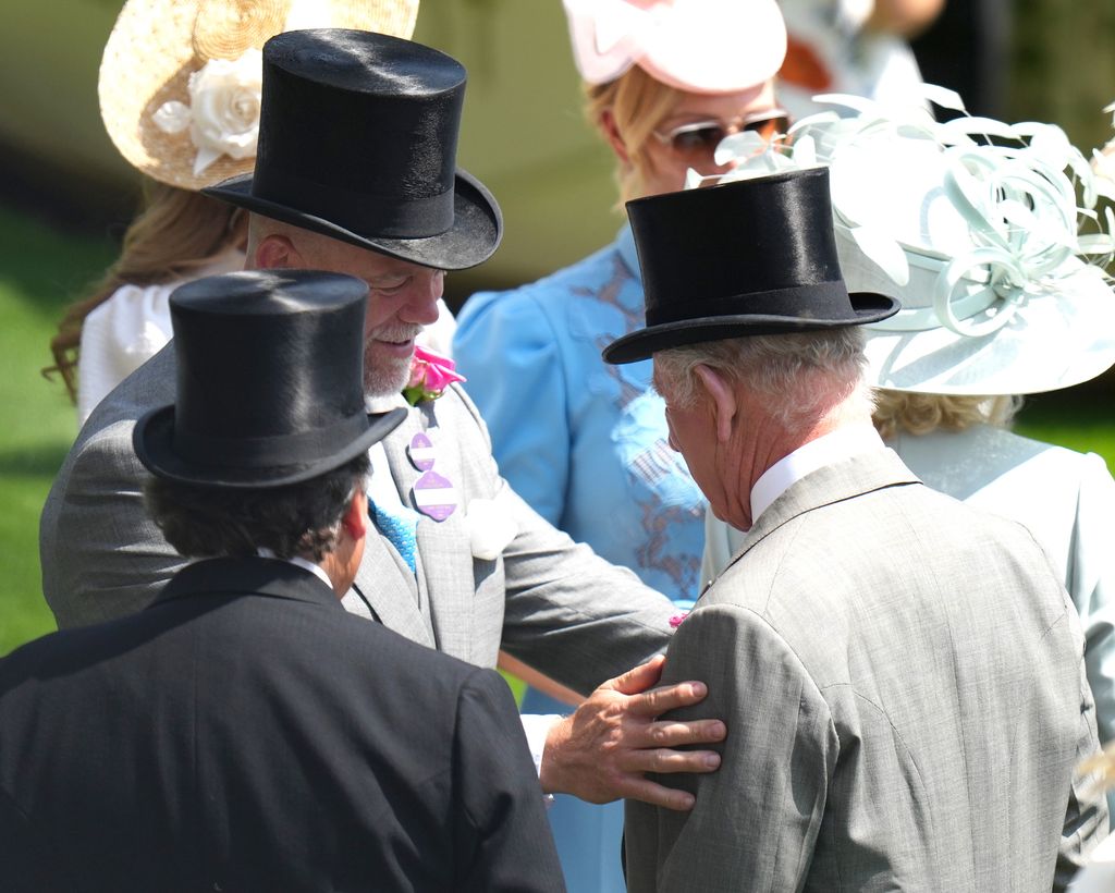Mike Tindall greeting the King