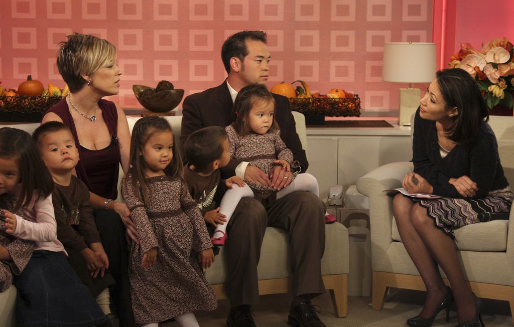  Pictured: (l-r) Kate Gosselin and John Gosselin  speak with News Anchor Ann Curry about their twin daughters and sextuplets on NBC News