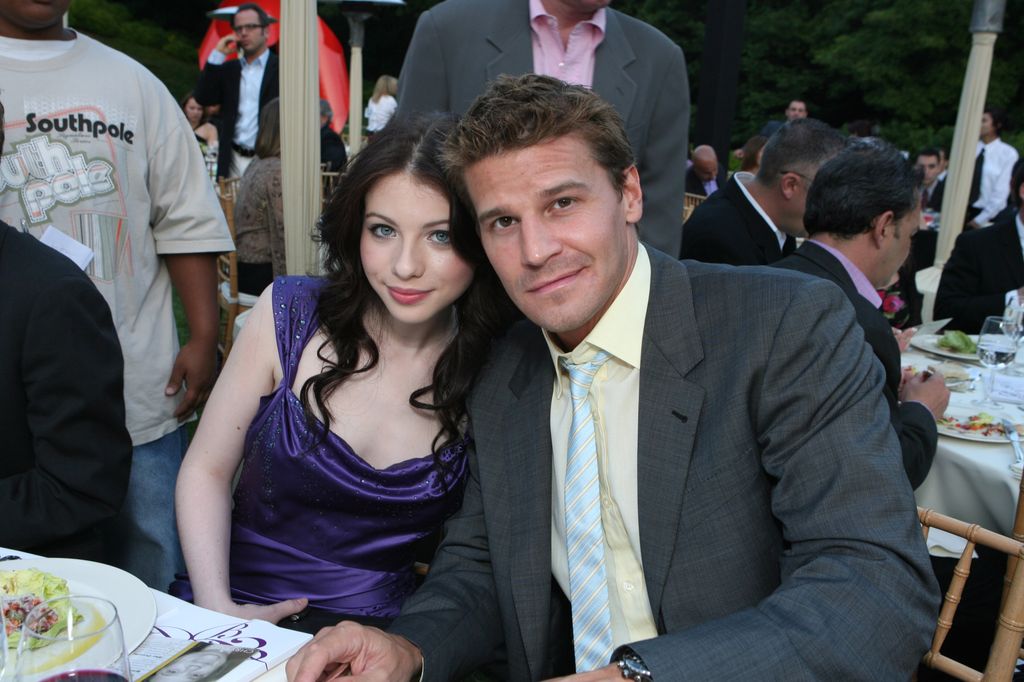 Michelle Trachtenberg and David Boreanaz during Chrysalis's 5th Annual Butterfly Ball - Red Carpet at Italian Villa of Carla and Fred Sands in Bel Air, California, United States